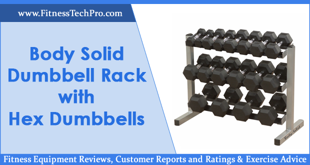 Body Solid GDR363 Dumbbell Rack with Hex Dumbbells