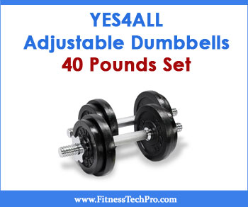 Yes4All Adjustable Dumbbells 40 Pounds Set