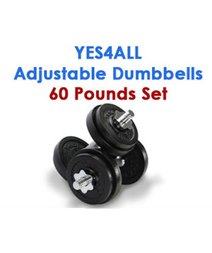 Yes4All Adjustable Dumbbells 60 pounds